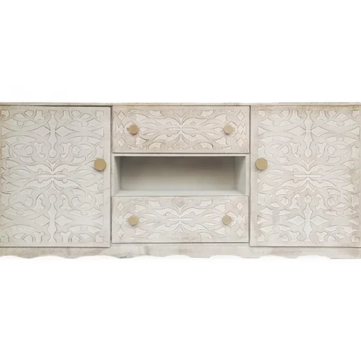 Buffet avec moulures PORTO Bois Blanc et Or