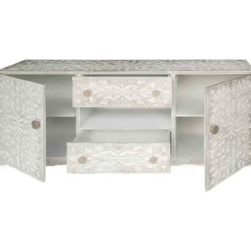 Buffet avec moulures PORTO Bois Blanc et Or