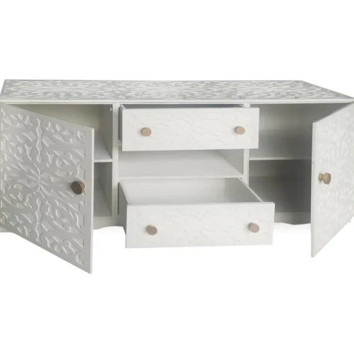 Buffet avec moulures PORTO Bois Blanc et Or