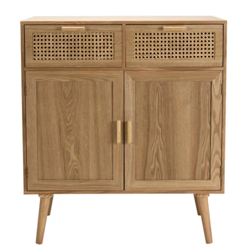 Buffet couleur naturel 2 tiroirs cannage 2 portes - RODRIGO
