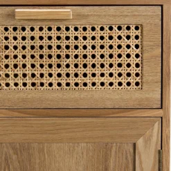 Buffet couleur naturel 2 tiroirs cannage 2 portes - RODRIGO