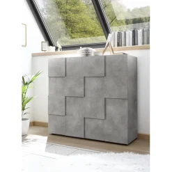 Buffet de cuisine 2 portes en bois DAMA décor beton