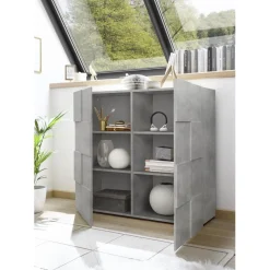 Buffet de cuisine 2 portes en bois DAMA décor beton