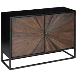 Buffet en bois recyclé 2 portes et structure métal ORIGINS métal antique