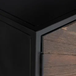 Buffet en bois recyclé 2 portes et structure métal ORIGINS métal antique