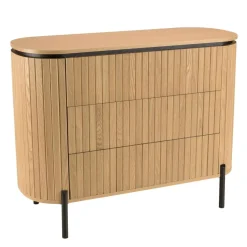 Buffet marron 3 tiroirs style rétro Pin pieds métal noir