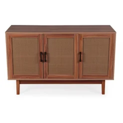Buffet moderne Poetis 3 portes avec cannage Rotin et Bois