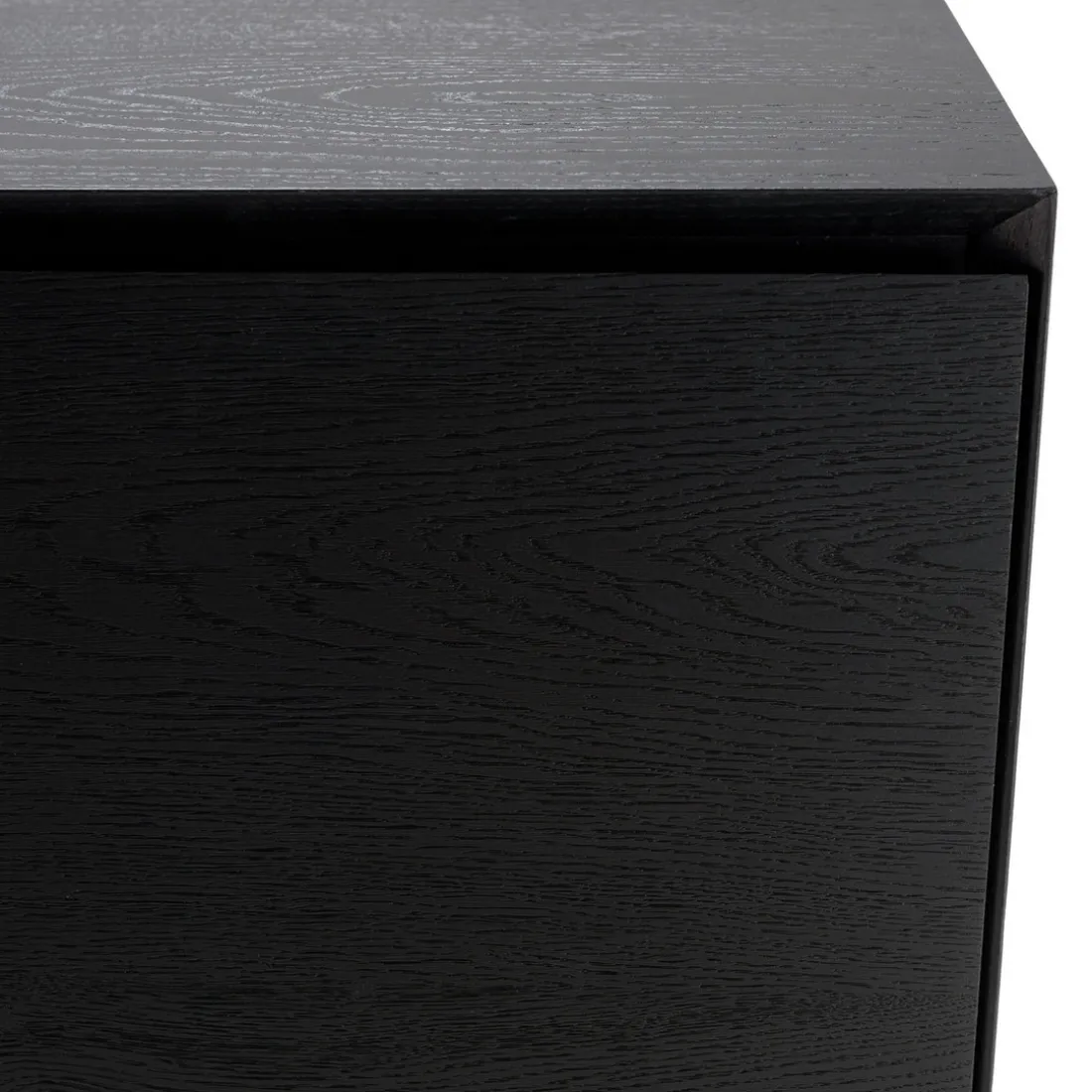 Buffet noir 4 portes 6 étagères pieds métal noir MAXENDRE