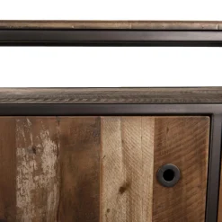 Buffet SIXTINE 3 Portes Et 1 Étagère Bois Teck Recyclé Acacia Mahogany Et Métal