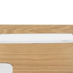 Bureau à 2 Tiroirs en Bois Marron et Métal Blanc LUCIUS