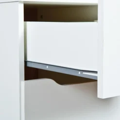 Bureau à glissières métalliques Blanc MAURATI