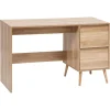 Bureau 2 tiroirs Abana bois clair