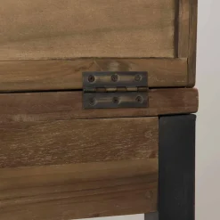 Bureau 2 tiroirs bois et métal avec étagères - NASAI