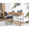 Bureau 2 tiroirs en bois et pieds métal