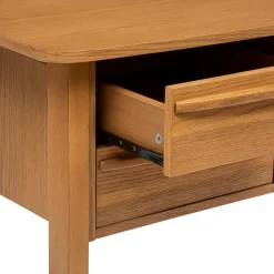 Bureau 2 tiroirs en placage chêne