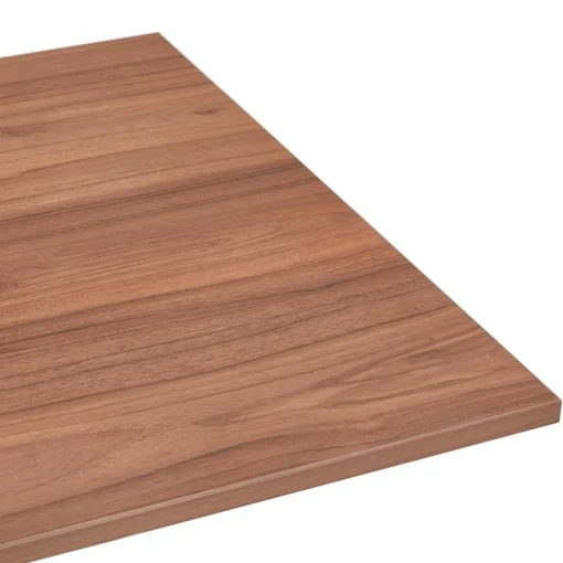 Bureau assis debout électrique 'TRONIK' blanc avec plateau en bois finition Noyer