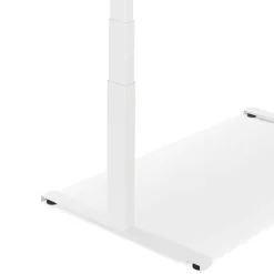 Bureau assis debout électrique 'TRONIK' blanc avec plateau en bois finition Noyer