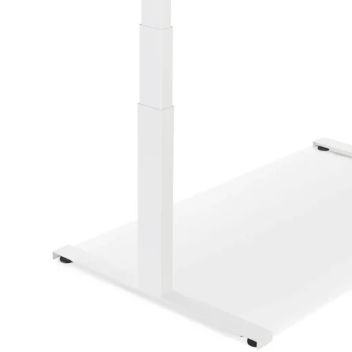 Bureau assis debout électrique 'TRONIK' blanc avec plateau en bois finition Noyer