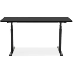 Bureau assis-debout électrique 'BIONIK'avec plateau en bois et métal noir