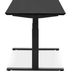 Bureau assis-debout électrique 'BIONIK'avec plateau en bois et métal noir