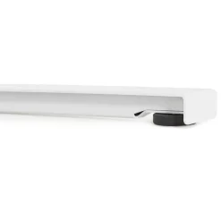 Bureau assis-debout électrique 'BIONIK'avec plateau en bois et métal blanc