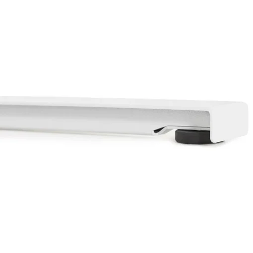 Bureau assis-debout électrique 'BIONIK'avec plateau en bois et métal blanc