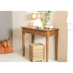 Bureau AYAN 2 Tiroirs Bois Teck