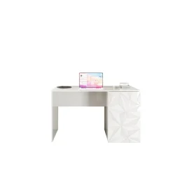 Bureau blanc laqué Panneau de particules