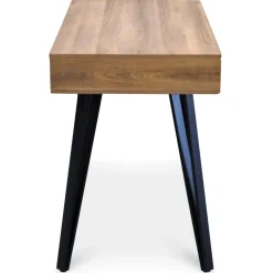 Bureau Chêne Foncé et Piètement métal Noir NATASHA