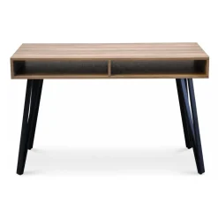 Bureau Chêne Foncé et Piètement métal Noir NATASHA