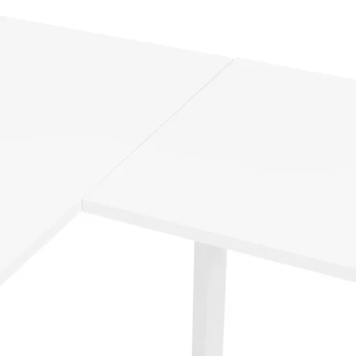 Bureau d'angle design 'BAKUS' en bois et métal blanc