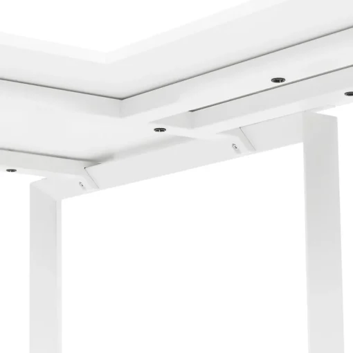 Bureau d'angle design 'BAKUS' en bois et métal blanc