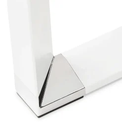 Bureau d'angle design 'XLINE' en bois finition Noyer et métal blanc