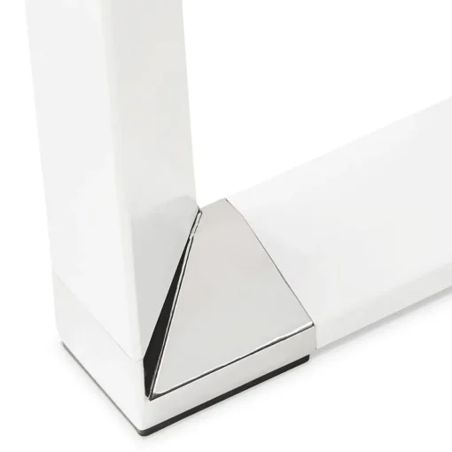 Bureau d'angle design 'XLINE' en bois finition Noyer et métal blanc