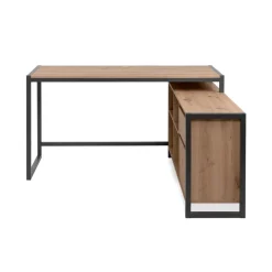 Bureau d'Angle Modulable Décor Chêne Prague