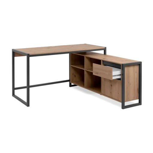 Bureau d'Angle Modulable Décor Chêne Prague