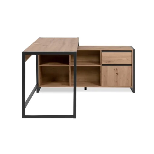 Bureau d'Angle Modulable Décor Chêne Prague