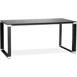 Bureau de direction droit design 'XLINE' en verre noir
