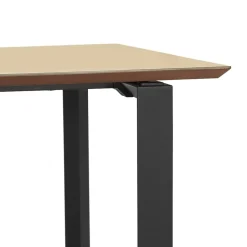 Bureau de direction droit 'GIMINI' en bois finition naturelle et métal noir