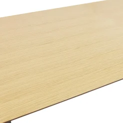 Bureau de direction droit 'GIMINI' en bois finition naturelle et métal noir