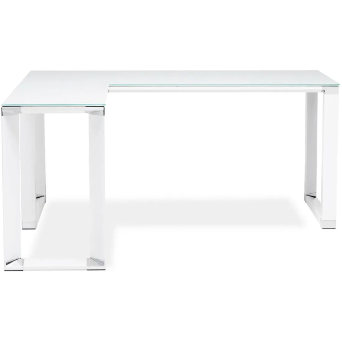 Bureau de direction en angle design 'XLINE' en verre blanc