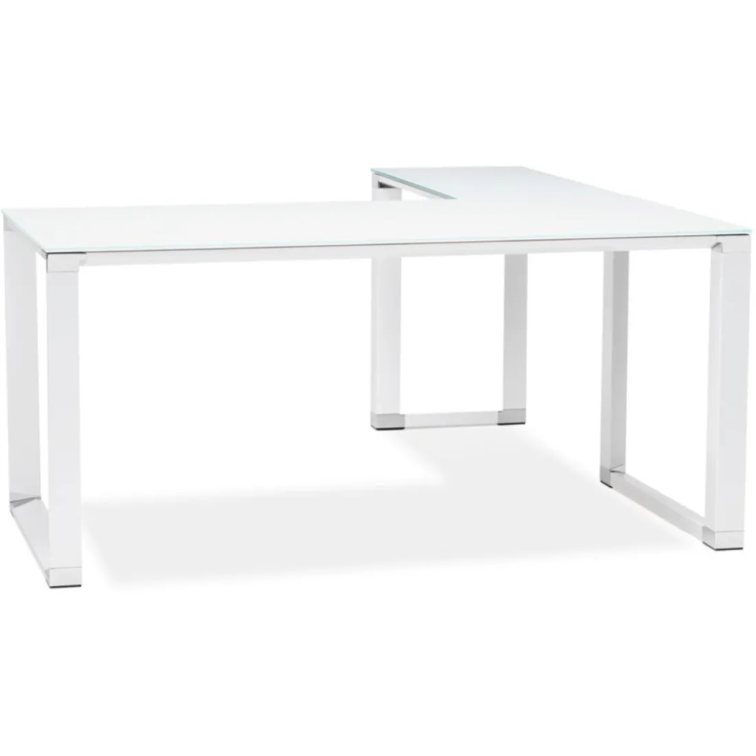 Bureau de direction en angle design 'XLINE' en verre blanc