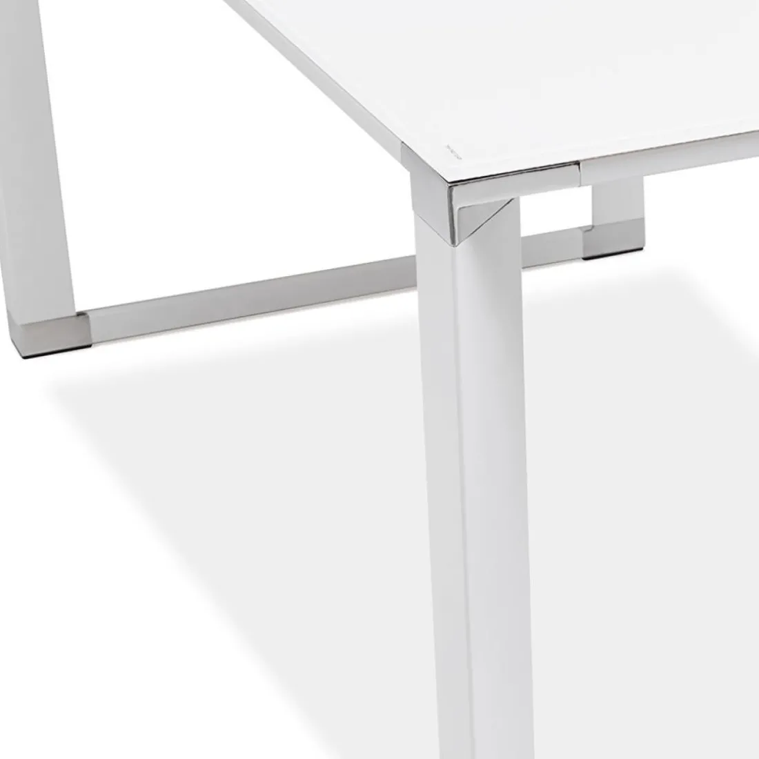 Bureau de direction en angle design 'XLINE' en verre blanc