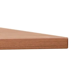 Bureau droit design 'AMADEUS' en bois finition Noyer et métal blanc