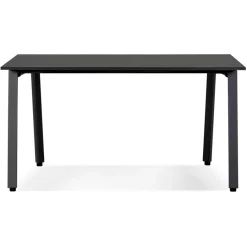Bureau droit design 'AMADEUS' en bois et métal noir