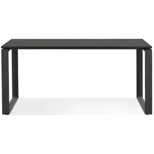 Bureau droit design 'BAKUS' en bois et métal noir