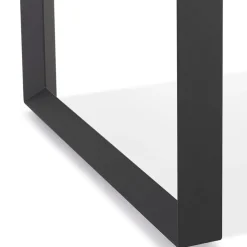 Bureau droit design 'BAKUS' en verre et métal noir