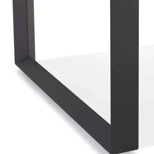 Bureau droit design 'BAKUS' en verre et métal noir