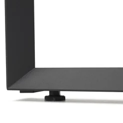 Bureau droit design 'BAKUS' en verre et métal noir