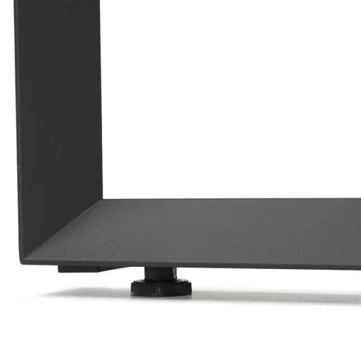 Bureau droit design 'BAKUS' en verre et métal noir